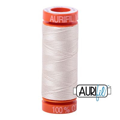 Aurifil Cotton Mako 50wt 200m 10ct Silver White