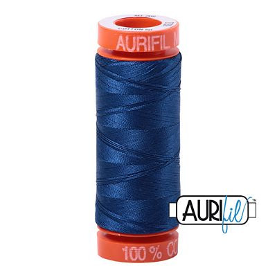 Aurifil Cotton Mako 50wt 200m 10ct Dark Delft Blue