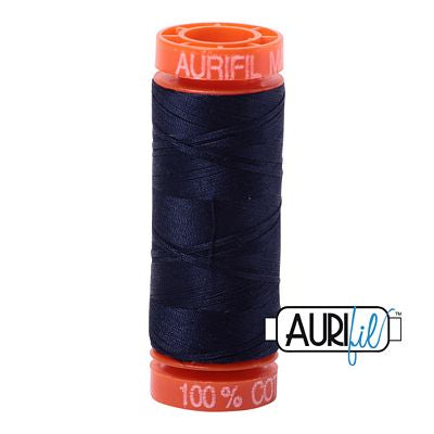 Aurifil Cotton Mako 50wt 200m 10ct Very Dark Navy