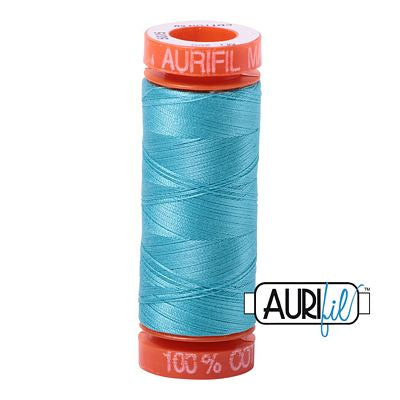 Aurifil Cotton Mako 50wt 200m 10ct Bright Turquoise