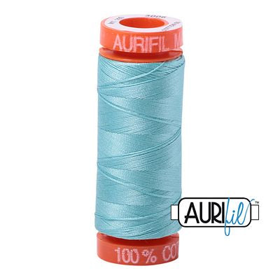 Aurifil Cotton Mako 50wt 200m 10ct Light Turquoise