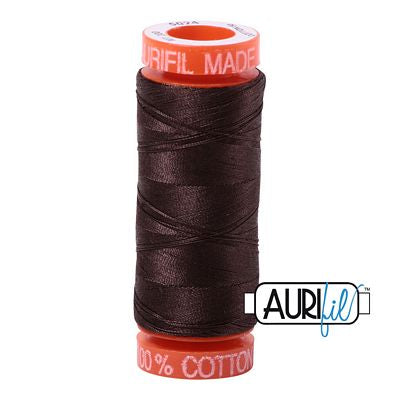 Aurifil Cotton Mako 50wt 200m 10ct Dark Brown