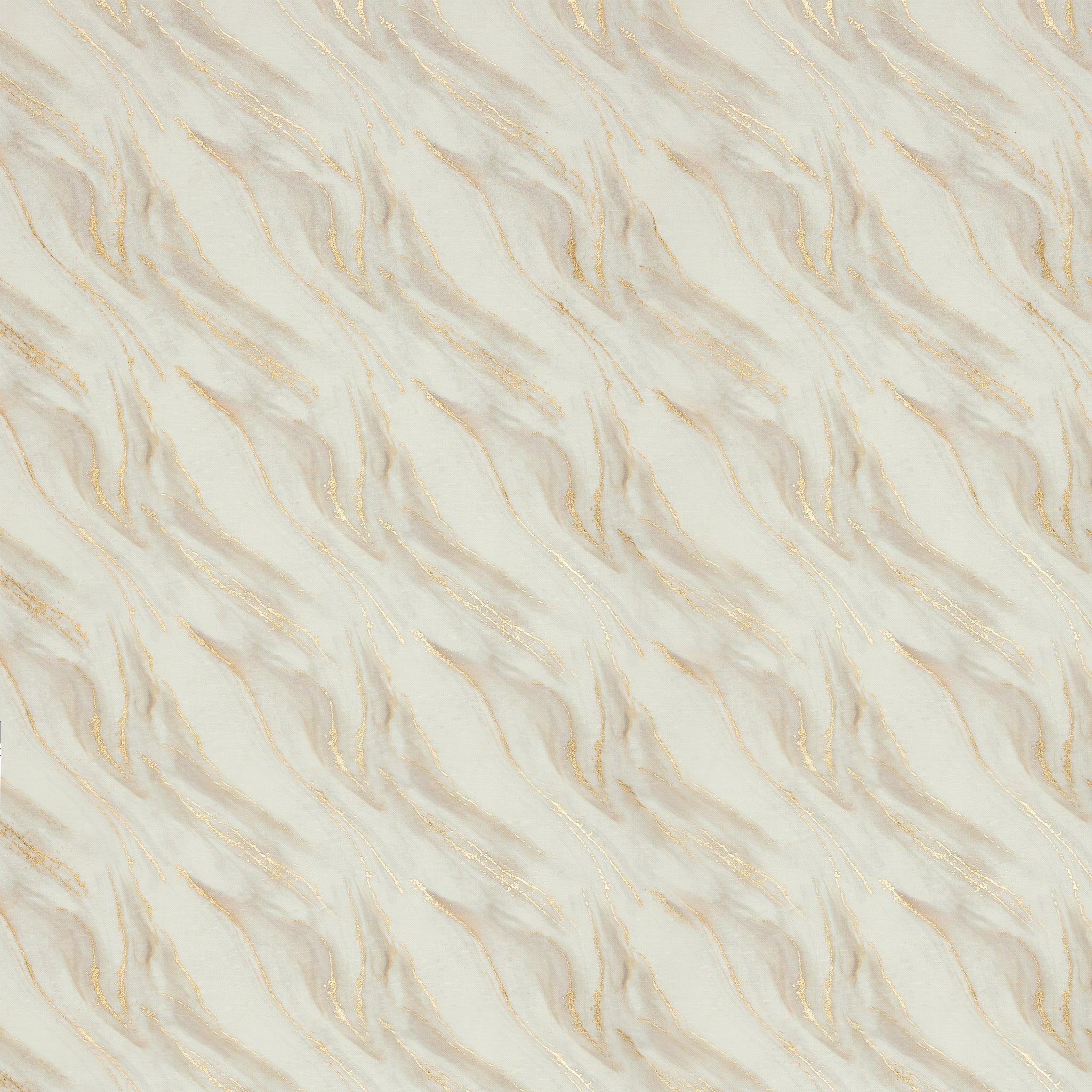 Gilded Fabric Collection - Waves Metallic Ink White