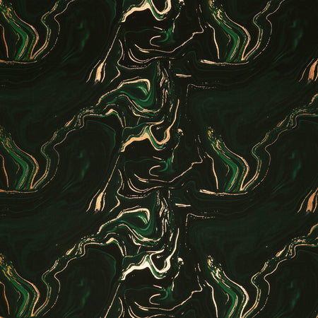 Gilded Fabric Collection - Ripples Metallic Ink Green