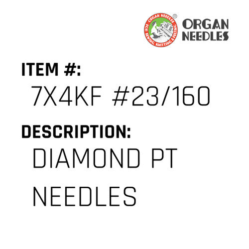 Diamond Pt Needles - Organ Needle #7X4KF #23/160