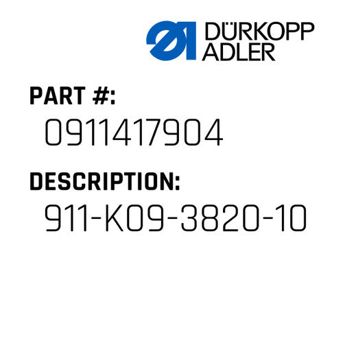 911-K09-3820-10 - Dürkopp Adler #0911 417904