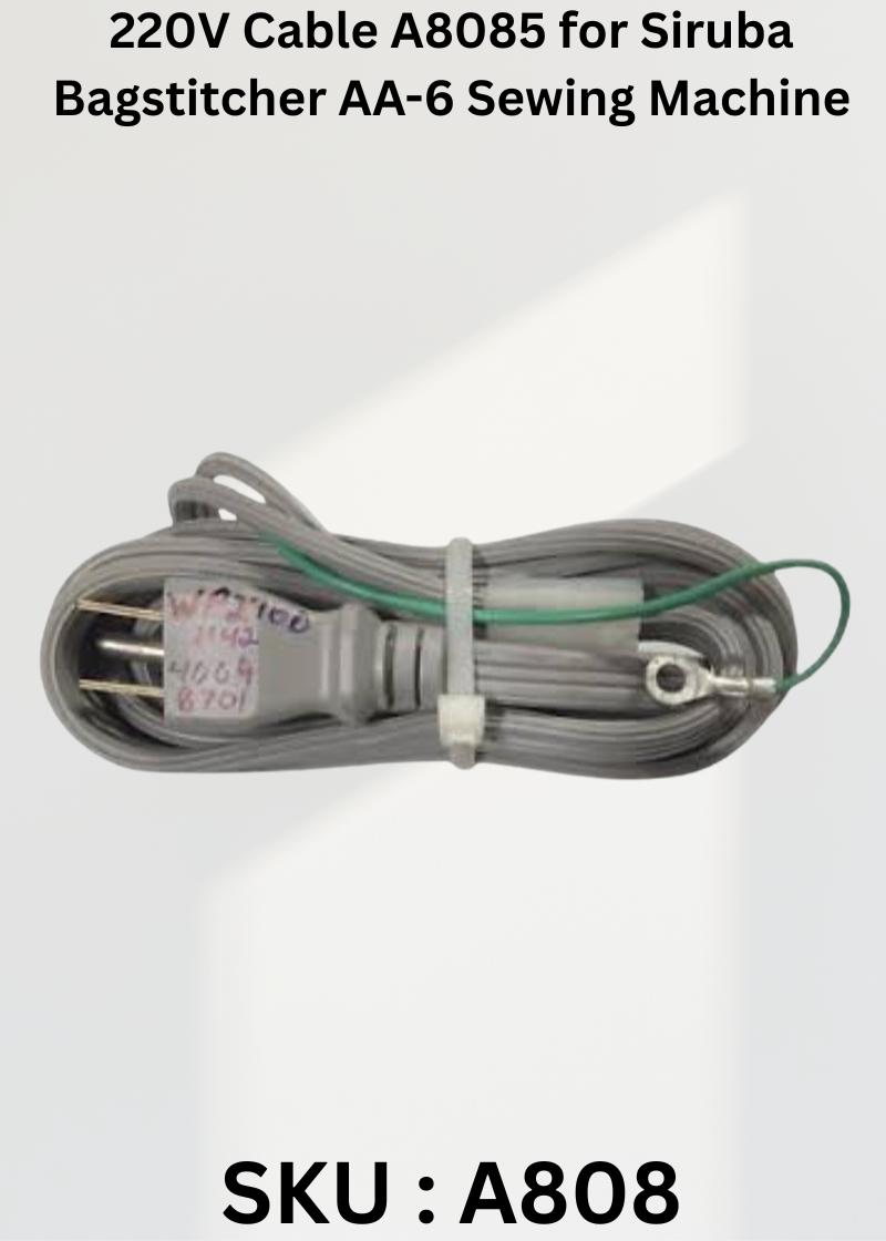 220V Cable A8085 for Siruba Bagstitcher AA-6 Sewing Machine