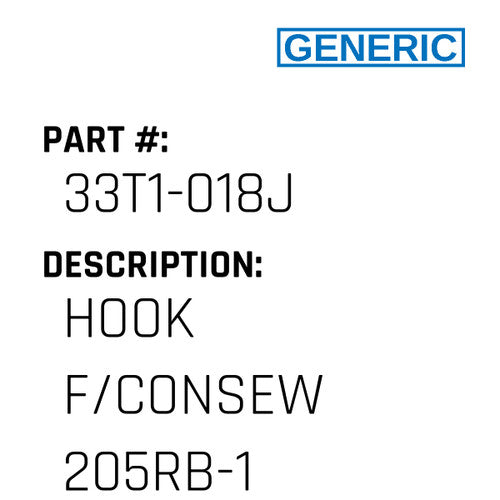 Hook F/Consew 205Rb-1 - Generic #33T1-018J