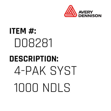 4-Pak Syst 1000 Ndls - Avery-Dennison #D08281