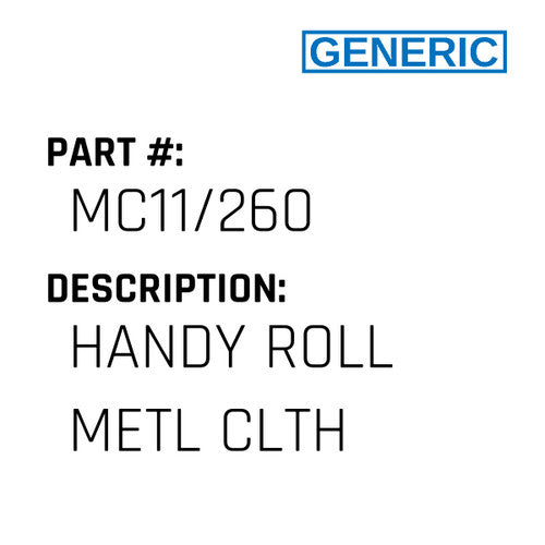Handy Roll Metl Clth - Generic #MC11/260