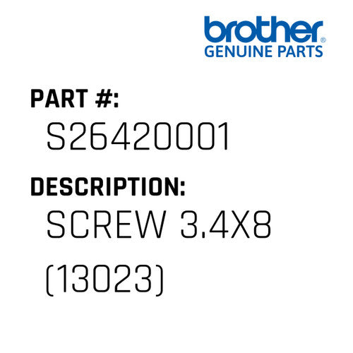 Screw 3.4X8 (13023) - Brother #S26420001