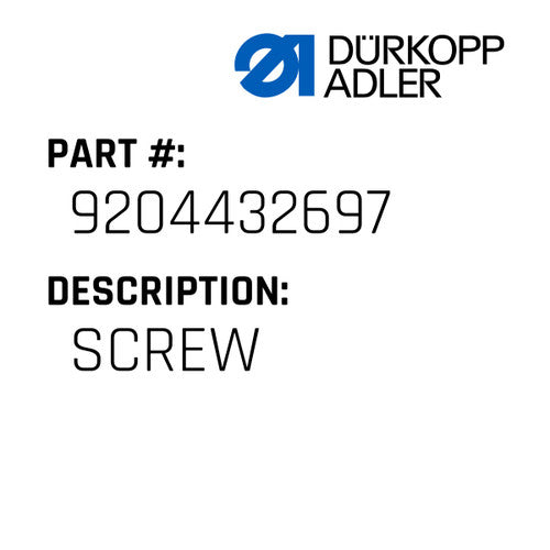 Screw - Dürkopp Adler #9204 432697