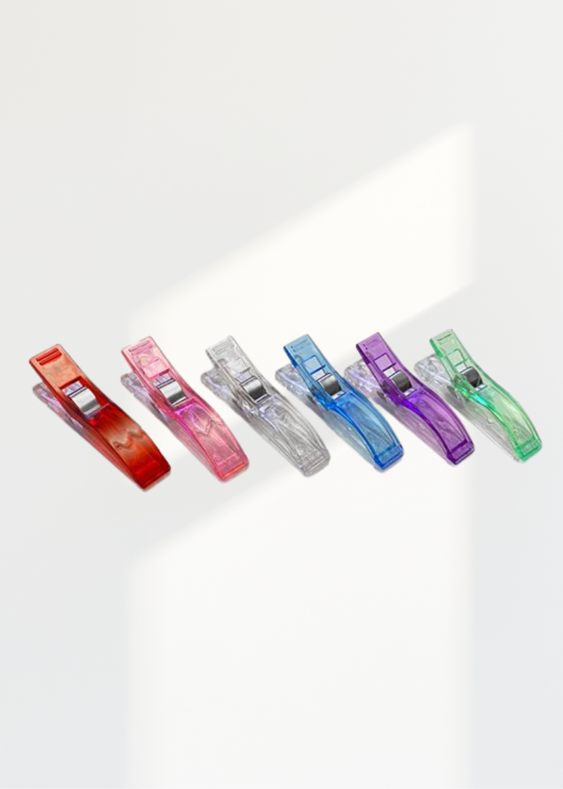 25 PCS. Plastic Sewing Clips - Large - 2 1/4" X 1/2" - Assorted Colors