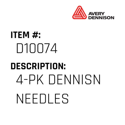 4-Pk Dennisn Needles - Avery-Dennison #D10074