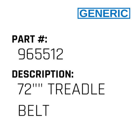 72"" Treadle Belt - Generic #965512