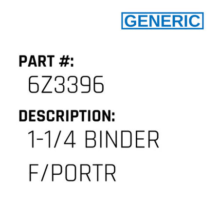 1-1/4 Binder F/Portr - Generic #6Z3396
