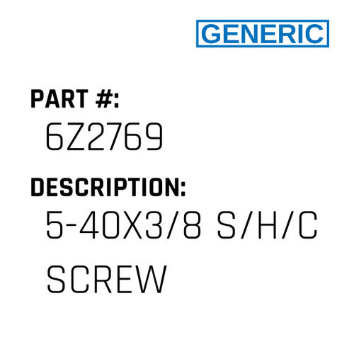 5-40X3/8 S/H/C Screw - Generic #6Z2769