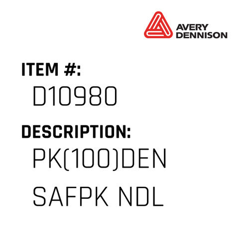Pk(100)Den Safpk Ndl - Avery-Dennison #D10980