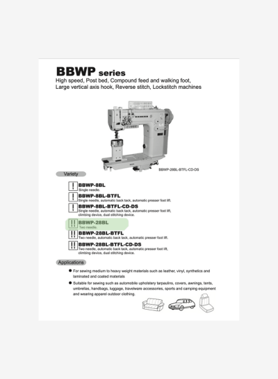 Seiko BBWP-28BL Post-Bed Walking Foot Industrial Sewing Machine