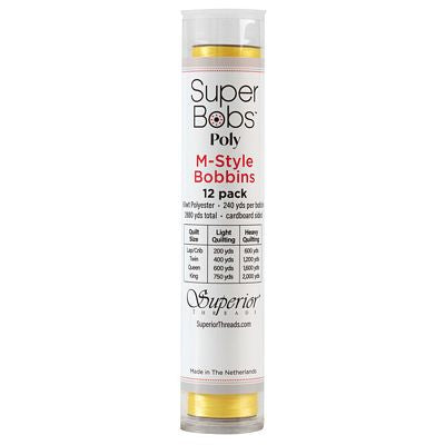Superior Threads Super Bobs Poly 12pk M-Style-Yellow