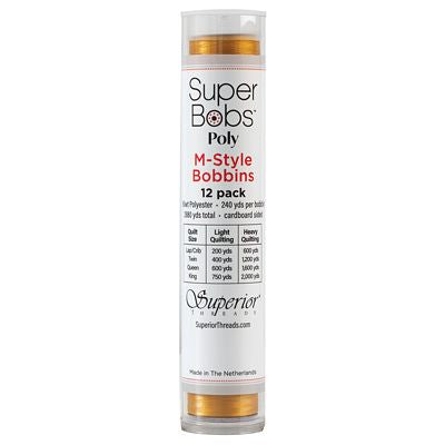Superior Threads Super Bobs Poly 12pk M-Style-Gold