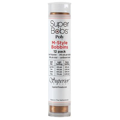 Superior Threads Super Bobs Poly 12pk M-Style-Medium Brown