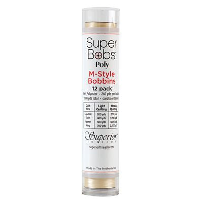 Superior Threads Super Bobs Poly 12pk M-Style-Cream