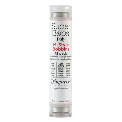 Superior Threads Super Bobs Poly 12pk M-Style-Silver