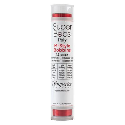 Superior Threads Super Bobs Poly 12pk M-Style-Bright Red