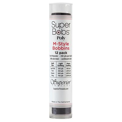 Superior Threads Super Bobs Poly 12pk M-Style-Dark Gray