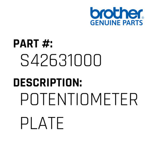 Potentiometer Plate - Brother #S42631000