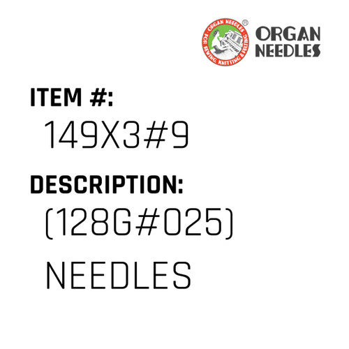 (128G#025) Needles - Organ Needle #149X3#9