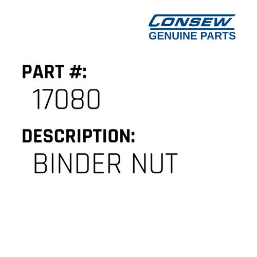 Binder Nut - Consew #17080