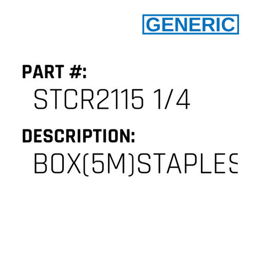 Box(5M)Staples F/B8 - Generic #STCR2115 1/4