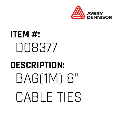 Bag(1M) 8" Cable Ties - Avery-Dennison #D08377