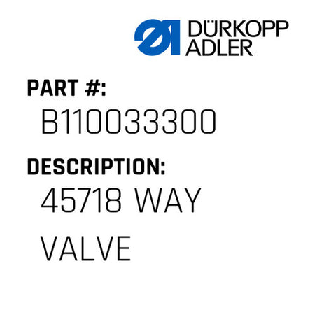 45718 Way Valve - Dürkopp Adler #B1100333.00