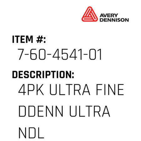 4Pk Ultra Fine Ddenn Ultra Ndl - Avery-Dennison #7-60-4541-01