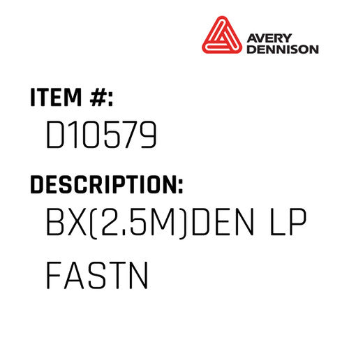 Bx(2.5M)Den Lp Fastn - Avery-Dennison #D10579