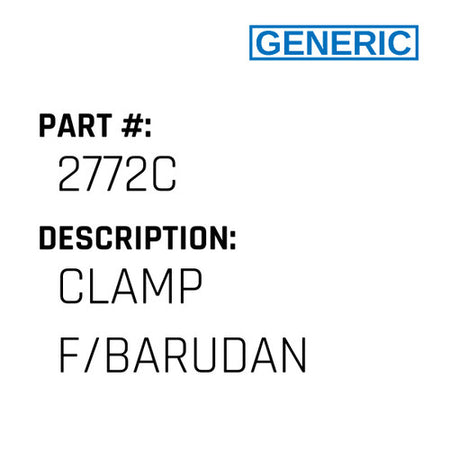 Clamp F/Barudan - Generic #2772C