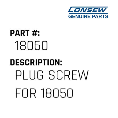 Plug Screw For 18050 - Consew #18060