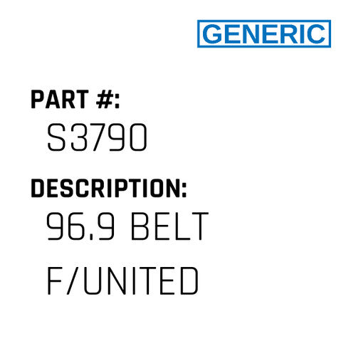 96.9 Belt F/United - Generic #S3790