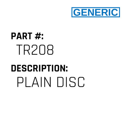 Plain Disc - Generic #TR208