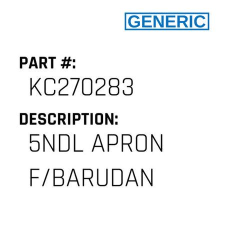 5Ndl Apron F/Barudan - Generic #KC270283