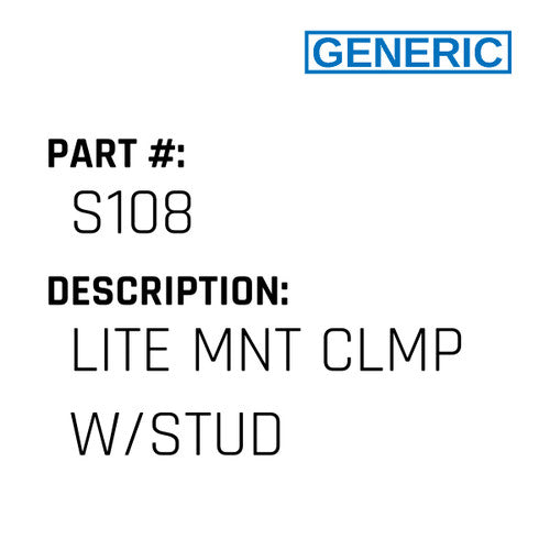 Lite Mnt Clmp W/Stud - Generic #S108
