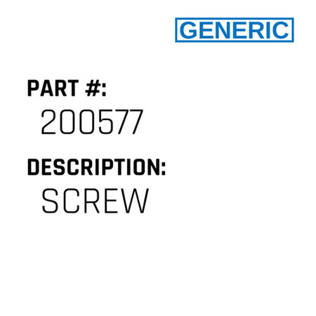 Screw - Generic #200577
