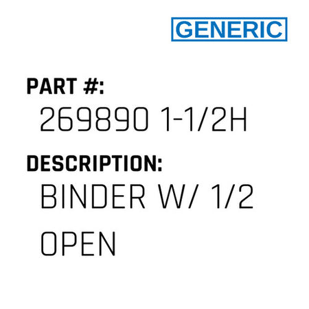 Binder W/ 1/2 Open - Generic #269890 1-1/2H