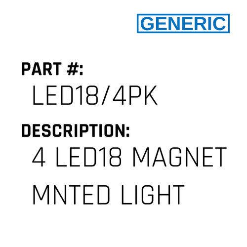 4 Led18 Magnet Mnted Light - Generic #LED18/4PK