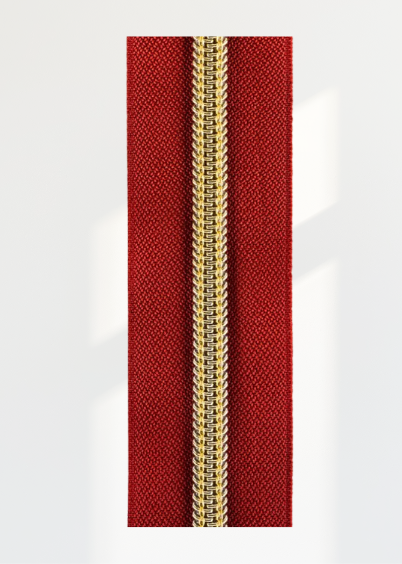 #3 Gold Metallic Nylon Coil Continuous Zipper Roll