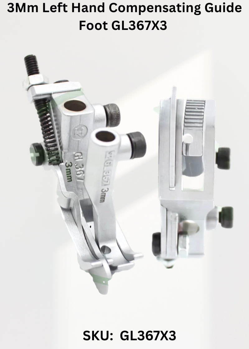 3Mm Left Hand Compensating Guide Foot GL367X3 for Durkopp Adler 367, 467, 767 Sewing Machines