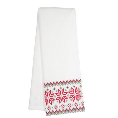 Dunroven House Ttwl, Solid White With Red Christmas Bottom 6/pkg